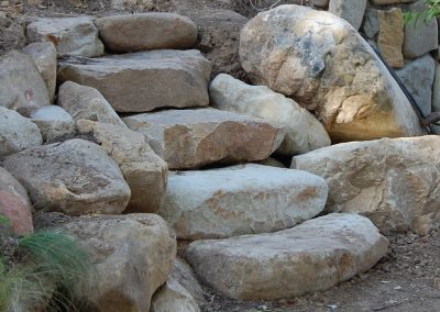 Hand built native stone garden steps