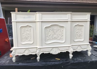 Restored bathroom vanity - Primer coat - Ready for paint!