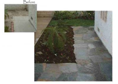 Stone walkway and landscaping